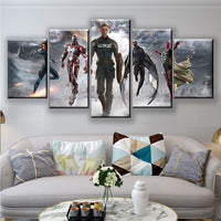 Tableau Pentaptyque HD Décorations Murales Captain America Image 5 Pièces Marvel