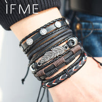Bracelet hommes Fashion tressé à la main étoile corde Wrap bracelets et bracelets Homme