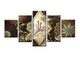 Tableau 5 Pièces HD Fleur Musulmane Image Islam Allah Coran Peinture Toile Affiche