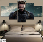 Tableau Déco Toile HD Cadre 5 Panneaux Image Marvel Captain America Thor Film Toile