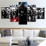 Tableau 5 Panneaux Modulaire Star War Dark Vador Film Affiche Toile Peinture Mur Art