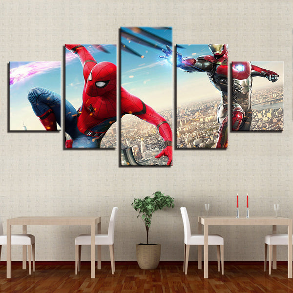 Toile Décoration Tableau  Spider man Iron Man Peinture Pour Salon HD Imprimer Film