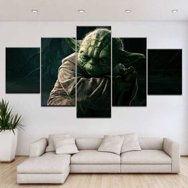 Tableau Décoratif HD Jedi Maitre yoda Star Wars Film 5 Panneaux HD Imprimer Affiches