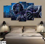 Tableau HD 5 Pièces Marvel Black Panthère Affiche de Film Moderne Mur Art Décoratif