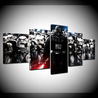 Tableau 5 Panneaux Modulaire Star War Dark Vador Film Affiche Toile Peinture Mur Art