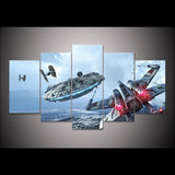 HD Imprimé Mur Art Photos Cadre 5 Pièces  Millennium Faucon X-Wing Star Wars Peintures