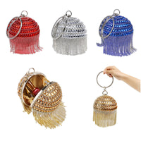 Sac a main Circulaire Femmes D'embrayage Tassel Strass Soirée Sacs Acrylique Perlée