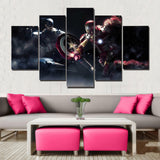 Tableau Photos HD Modulaire 5 Panneaux Film Iron Man Mur Art Affiche Cadre Imprimé