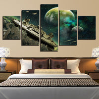 Tableau Toile HD Art Mural 5 Panneaux Star Wars Millennium Falcon Impression Sur Toile