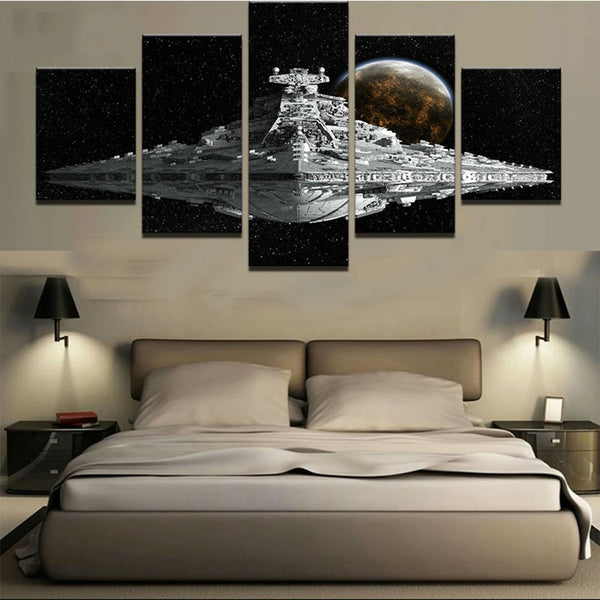 Tableau Modulaire Mur Art HD Prints Toile Cadre Photos 5 Pièces Star Wars Spacecraft