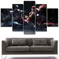Tableau Photos HD Modulaire 5 Panneaux Film Iron Man Mur Art Affiche Cadre Imprimé