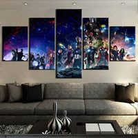 Tableau 5 Pièces HD Imprimer Avengers Infinity Guerre Film Décoration Peintures Mur