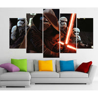 Moderne HD Imprimé Cadre Toile Peinture 5 Panneau Star Wars Films Scène Affiche Art Déco