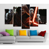 Moderne HD Imprimé Cadre Toile Peinture 5 Panneau Star Wars Films Scène Affiche Art Déco