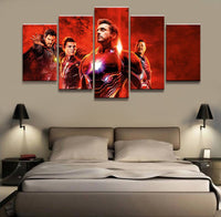 Tableau HD 5 Pièces Capitaine Amérique Iron Man Avengers End game Films Art Posters