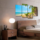 Tableau HD Déco 4 Panneaux Mer Tropical Palm Tree Affiches Imprime Mur Art Toile