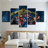 Magnifique Tableau HD Imprimé Peinture Sur Toile  Avengers 5 Pcs De haute Qualité