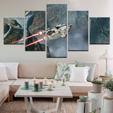 Tableau Déccoratif HD 5 pcs Star Wars Jeu Vidéo Space Fighter Affiche Décoration Salon