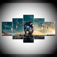 Tableau Polyptyque HD Cadre Imprimé De Bande Dessinée Film Iron Man 5 Panneaux