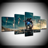 Tableau Polyptyque HD Cadre Imprimé De Bande Dessinée Film Iron Man 5 Panneaux