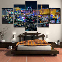 Gravures HD 5 Pièces Las Vegas Ville Paysage Peintures Toile Modulaire Photos Décor