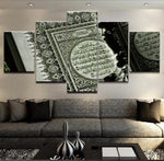 Peinture Toile Modulaire Décor 5 Panneaux Islam Bible Affiche Home Decor Cadre Moderne