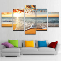 Peintures Sur Toile Décor À La Maison Cadre HD Prints 5 Pièces Sunshine Beach Vagues