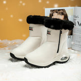 Bottes neige hiver femmes bottines à lacets confortables imperméable de qualité garde chaud