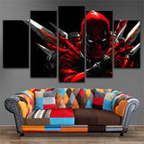 Deadpool Marvel Film HD Huile 5 Pièces Impression Sur Toile Affiche Mur Art Moderne