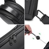 Nouveau multifonction USB sac à bandoulière sac à bandoulière homme TPU étanche