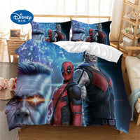 Disney dessin animé rideau ensemble de literie housse de couette Deadpool taie d'oreiller