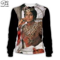 Le roi de la Pop Michael Jackson décontracté Streetwear Pull coloré 3D imprimer Zipper