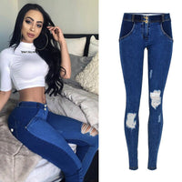 Pantalon High Street Femme Push Up Noir Denim Mujer Taille Basse Super Strech