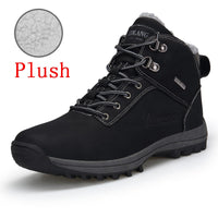 Bottes confortables hommes chaussures imperméable bottines courtes peluche hiver chaud