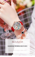 Montres femme de luxe étanche Quartz bracelet saphir évider fleur cadran bracelet en cuir
