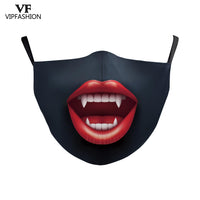 VIP FASHION Fashion Reusable Protective PM2.5 Mask Clown Print Mouth Mask Windproof Mouth-muffle bacteria proof Mask for adult