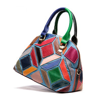 Magnifique Sac à main pour femme à bandoulière en cuir véritable designer patchwork