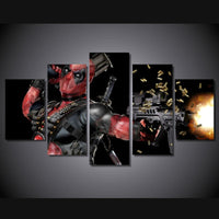Deadpool masque pistolet image film photos affiche peinture 5 pièces toile imprimée