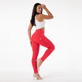 Pantalon Melody Red Skinny Leggings Coton Femme Workout Jegging Mi Taille Collants