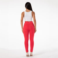 Pantalon Melody Red Skinny Leggings Coton Femme Workout Jegging Mi Taille Collants