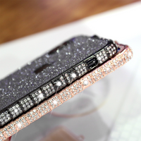 Coque iPhone 6S Pluss luxe diamant strass métal pare-chocs paillettes couverture arrière