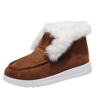 Bottines de neige femmes fourrure peluche hiver chaud chaussures cuir suédé confortable