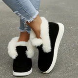 Bottines de neige femmes fourrure peluche hiver chaud chaussures cuir suédé confortable