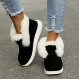 Bottines de neige femmes fourrure peluche hiver chaud chaussures cuir suédé confortable