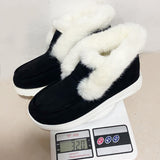 Bottines de neige femmes fourrure peluche hiver chaud chaussures cuir suédé confortable