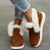 Bottines de neige femmes fourrure peluche hiver chaud chaussures cuir suédé confortable