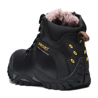 Bottes hiver neige Hommes imperméable en cuir baskets Super chaud plein air randonnée