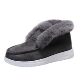 Bottines de neige femmes fourrure peluche hiver chaud chaussures cuir suédé confortable