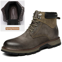 Bottes d'hiver en cuir naturel de vache véritable chaussures pour hommes les plus chaudes