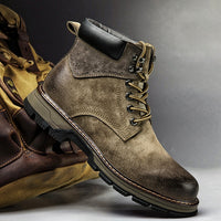 Bottes d'hiver en cuir naturel de vache véritable chaussures pour hommes les plus chaudes